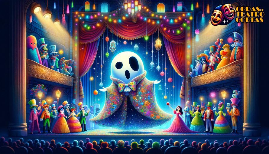 DALL·E 2024 03 20 09.15.17 Reimagine the scene inspired by The Phantom of the Opera Mystery and Drama in a Short Play with a focus on more vivid and colorful elements suitab